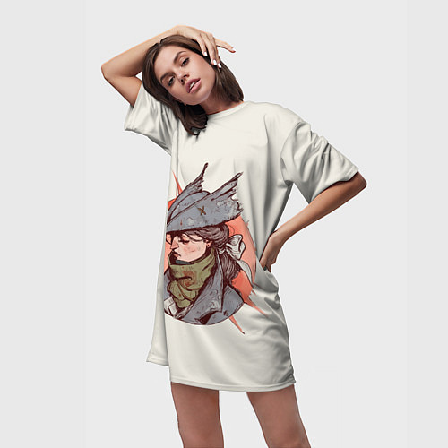 Женская длинная футболка Бладборн красками / 3D-принт – фото 3