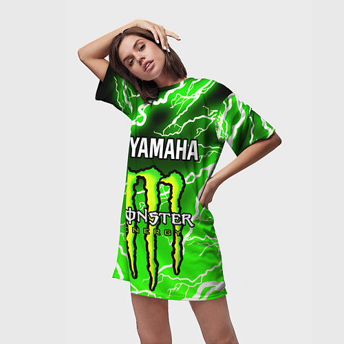 Женская длинная футболка YAMAHA X MONSTER SPORT / 3D-принт – фото 3