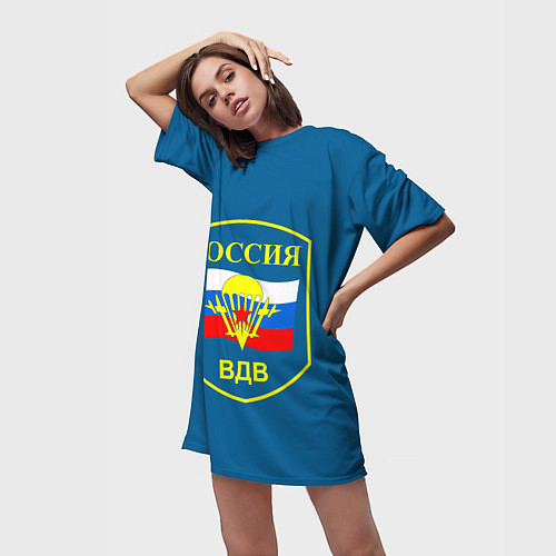 Женская длинная футболка ВДВ России / 3D-принт – фото 3
