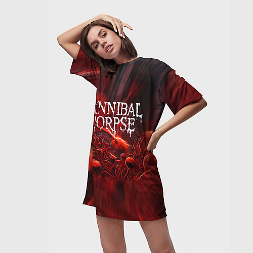 Женская длинная футболка Blood Cannibal Corpse Труп Каннибала Z / 3D-принт – фото 3