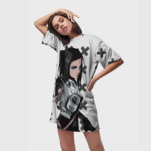 Женская длинная футболка Риэл Мэйер из Эрго Прокси / 3D-принт – фото 3