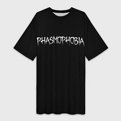 Футболка женская длинная Phasmophobia logo, цвет: 3D-принт