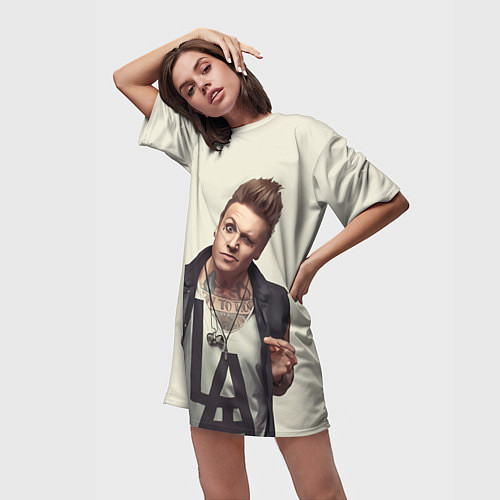 Женская длинная футболка Джекоби Шэддикс / 3D-принт – фото 3