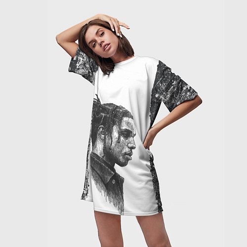 Женская длинная футболка ASAP ROCKY АСАП спина Z / 3D-принт – фото 3