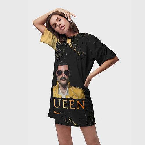 Женская длинная футболка Фредди Меркьюри Freddie Mercury Z / 3D-принт – фото 3