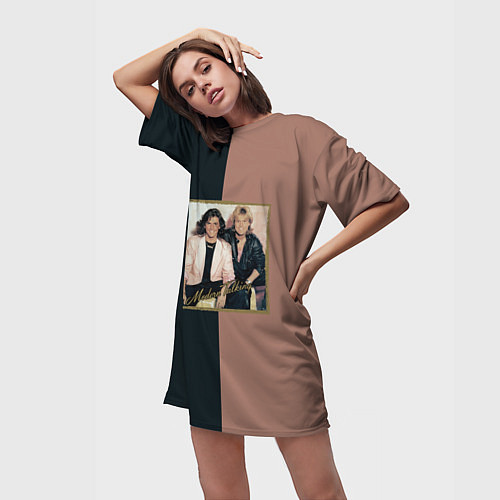 Женская длинная футболка Modern Talking Хиты 80-х / 3D-принт – фото 3