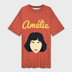 Футболка женская длинная Амели фильм, цвет: 3D-принт