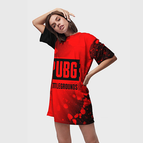 Женская длинная футболка ПАБГ: Батлграунд - Брызги / 3D-принт – фото 3