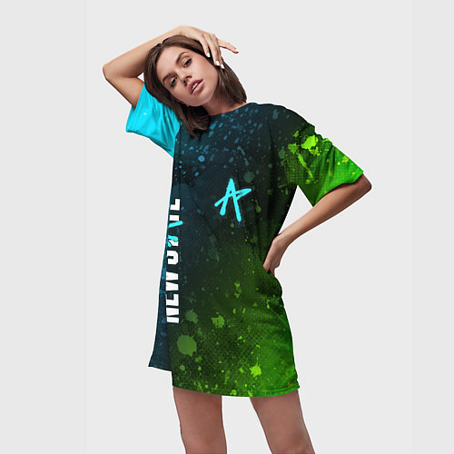 Женская длинная футболка ПАБГ New State - Брызги / 3D-принт – фото 3