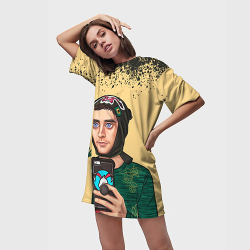Женская длинная футболка Джаред Лето Jared Leto Z / 3D-принт – фото 3