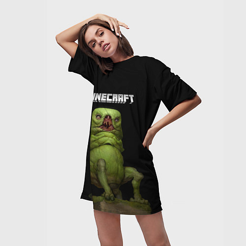 Женская длинная футболка МОБ МАЙНКРАФТ Z / 3D-принт – фото 3