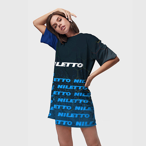 Женская длинная футболка Нилетто - Спрей Паттерн / 3D-принт – фото 3