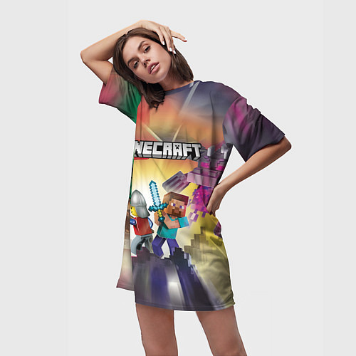 Женская длинная футболка MINECRAFT МАЙНКРАФТ Z / 3D-принт – фото 3