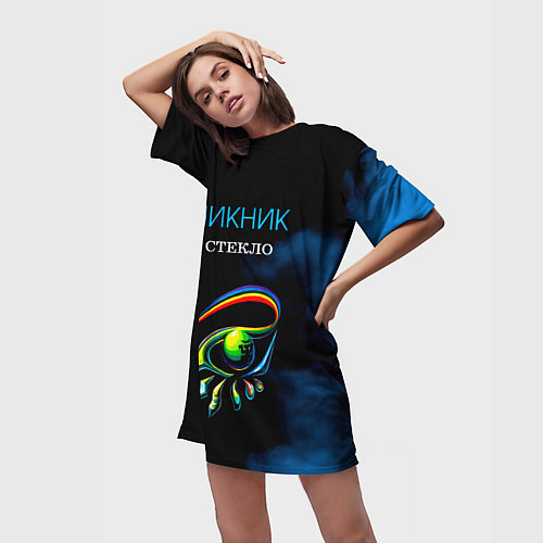 Женская длинная футболка Пикник СТЕКЛО / 3D-принт – фото 3
