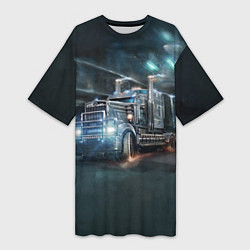 Футболка женская длинная Neo truck, цвет: 3D-принт