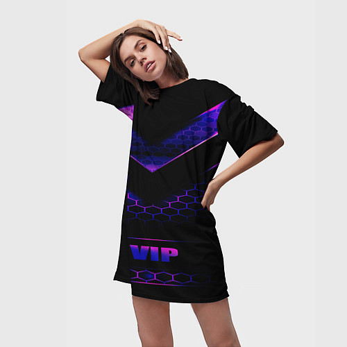 Женская длинная футболка ВИП ПЕРСОНА / 3D-принт – фото 3