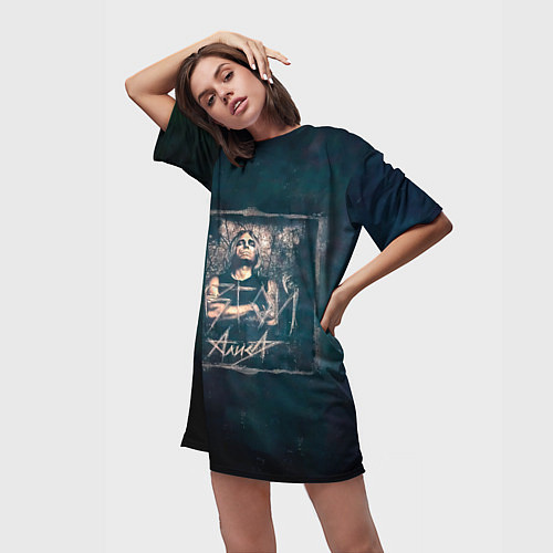 Женская длинная футболка Алиса - ИЗГОЙ / 3D-принт – фото 3