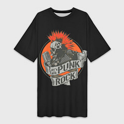 Футболка женская длинная Punk Rock, цвет: 3D-принт