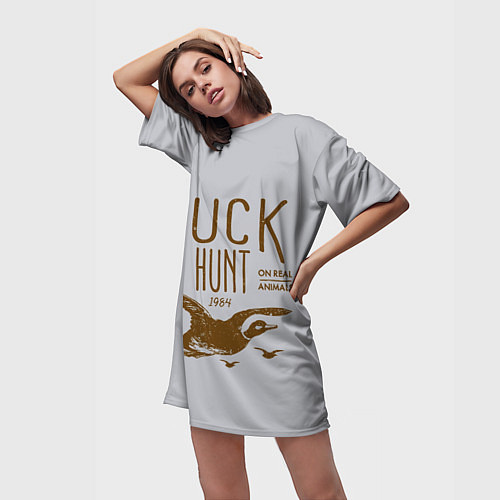 Женская длинная футболка Утиная охота / 3D-принт – фото 3