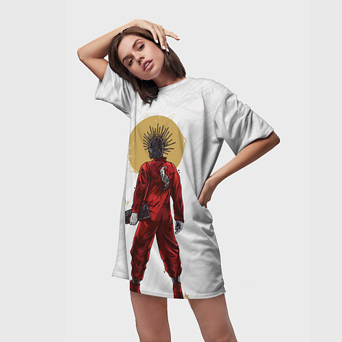 Женская длинная футболка GRAIG JONES SLIPKNOT / 3D-принт – фото 3