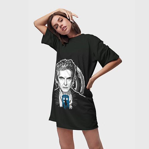 Женская длинная футболка Питер Капальди / 3D-принт – фото 3