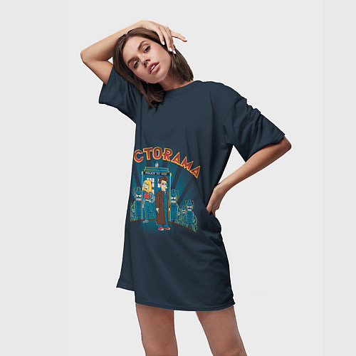 Женская длинная футболка Doctorama / 3D-принт – фото 3