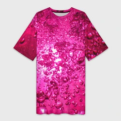 Женская длинная футболка Розовые Пузырьки