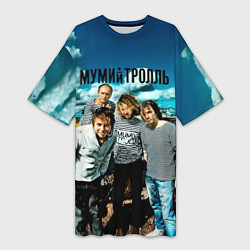 Футболка женская длинная Мумий Тролль Владивосток 2000, цвет: 3D-принт