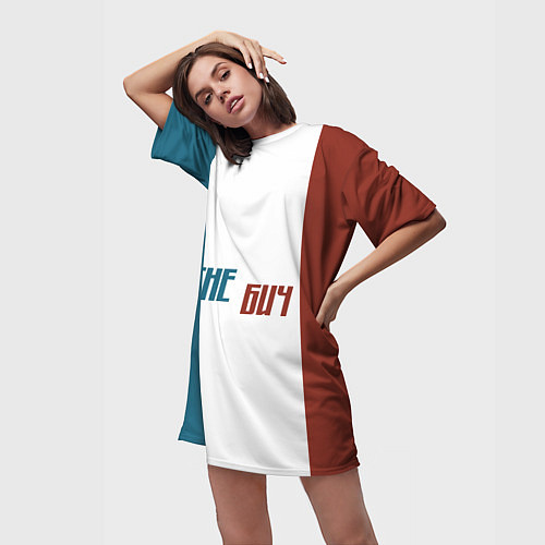 Женская длинная футболка The БИЧ / 3D-принт – фото 3