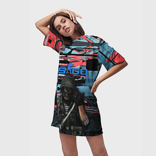 Женская длинная футболка Point Disarray Буйство красок / 3D-принт – фото 3