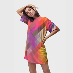 Футболка женская длинная Vivid gradient, цвет: 3D-принт — фото 2