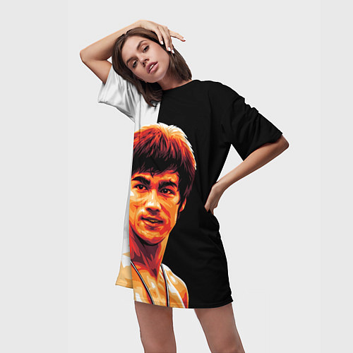 Женская длинная футболка Jeet Kune Do / 3D-принт – фото 3