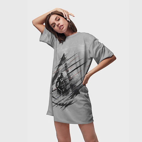 Женская длинная футболка Знак Ассасинов / 3D-принт – фото 3