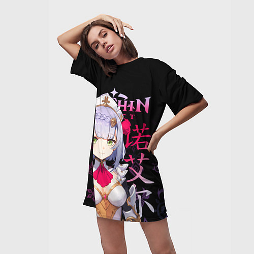 Женская длинная футболка Ноэлль Genshin Impact / 3D-принт – фото 3