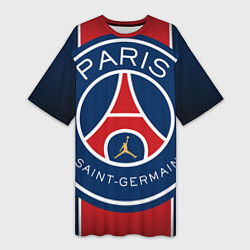 Футболка женская длинная Paris Saint-Germain PSG, цвет: 3D-принт