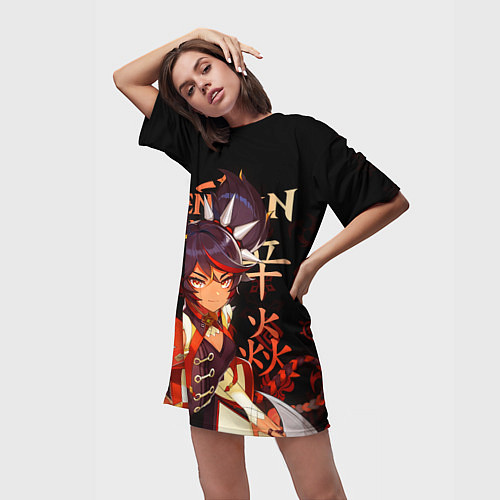 Женская длинная футболка Синь Янь Genshin Impact / 3D-принт – фото 3