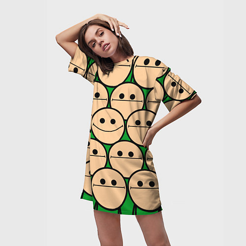 Женская длинная футболка Cyanide & Happiness Face Sure / 3D-принт – фото 3