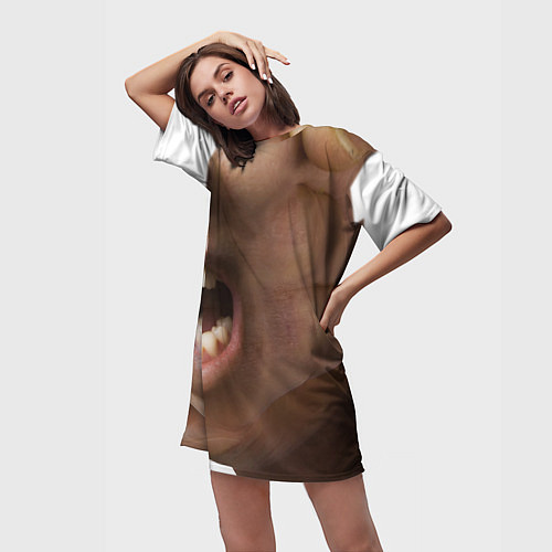 Женская длинная футболка Боец - арт / 3D-принт – фото 3