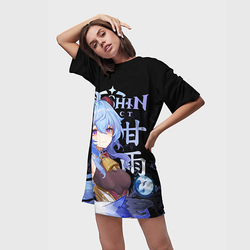 Женская длинная футболка Гань Юй Genshin Impact / 3D-принт – фото 3