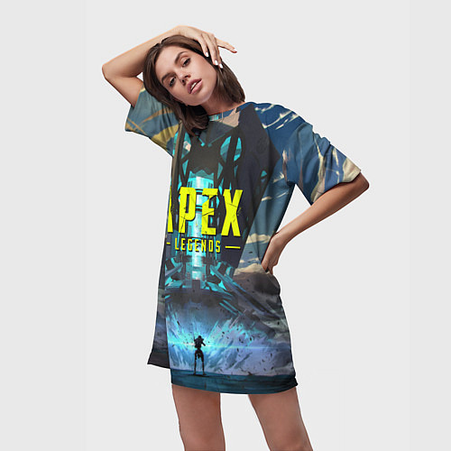 Женская длинная футболка APEX Legends boom / 3D-принт – фото 3