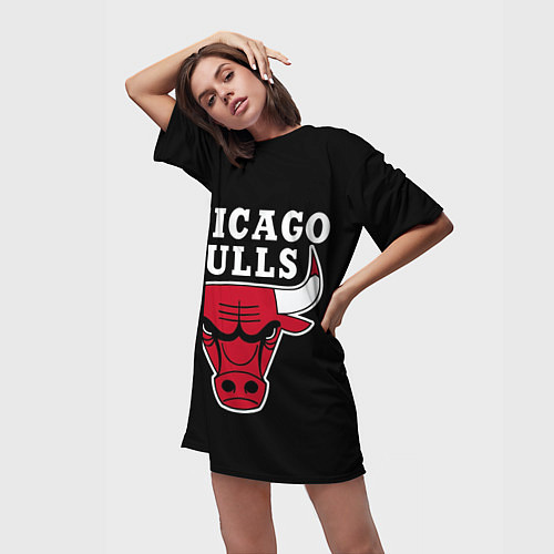 Женская длинная футболка B C Chicago Bulls / 3D-принт – фото 3