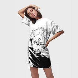 Футболка женская длинная Сукуна - Магическая битва, цвет: 3D-принт — фото 2