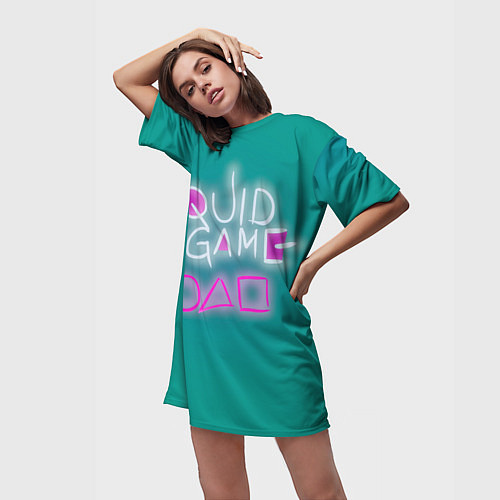 Женская длинная футболка Squid game a / 3D-принт – фото 3