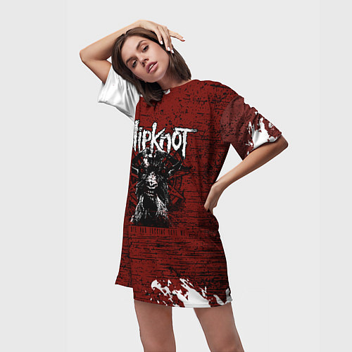 Женская длинная футболка Слипкнот Гранж Slipknot Rock Goat / 3D-принт – фото 3