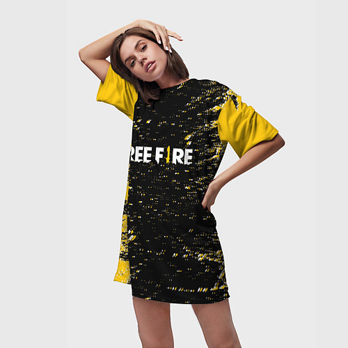 Женская длинная футболка Garena Free Fire - День Booyah / 3D-принт – фото 3