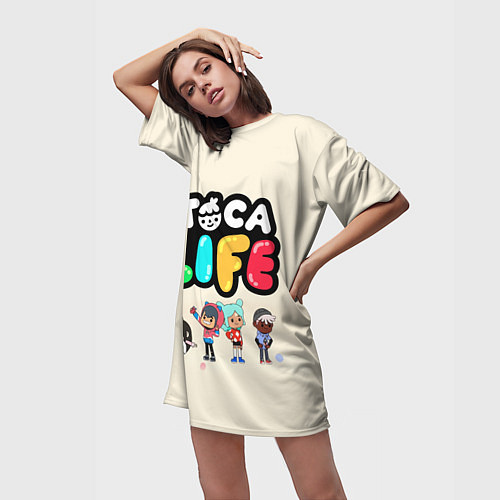Женская длинная футболка Toca Life: Persons / 3D-принт – фото 3