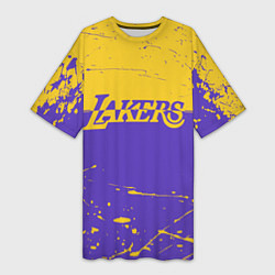 Футболка женская длинная Kobe Bryant - Los Angeles Lakers - NBA, цвет: 3D-принт