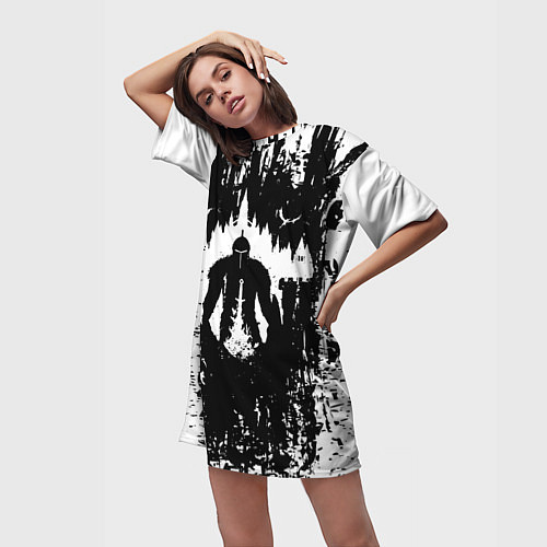 Женская длинная футболка ТЁМНЫЕ ДУШИ DARK SOULS / 3D-принт – фото 3