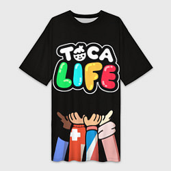 Футболка женская длинная Toca Life: Friends, цвет: 3D-принт