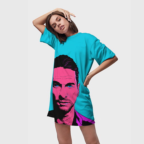 Женская длинная футболка Дэйв Гаан арт / 3D-принт – фото 3